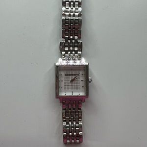 Authentic silver Burberry watch